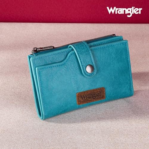 Wrangler Wallet for Women Bifold Card Holder with Zipper and ID Window view 6