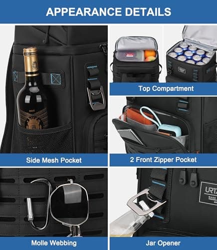 Cooler Backpack 2 Insulated Compartments Leak Proof Beach Coolers Back Pack Waterproof Cooler Bag for Hiking, BBQ Camping, Picnic, Fishing (25L, 36 Cans) view 5