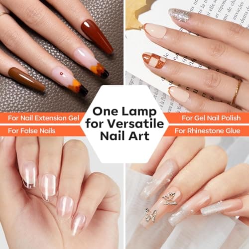 modelones Cordless UV Nail Lamp, Mini LED UV Light for Gel Polish Fake Nails Fast Curing Portable Gooseneck Lamp Nail Dryer Home DIY Manicure Kit 32W & 2000mAh 4 Timers view 5