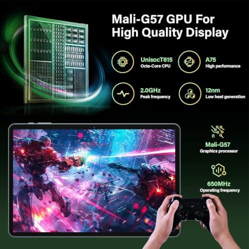 2026 Android 16 Tablet, 13 inch Tablet with Keyboard, 36GB+256GB+2TB Expand | Tablet 13 inch with Gemini AI, 1920x1200, 10000mAh, 8-Core, 2K Large Tablet PC with Case/Mouse/Stylus for Home & Work(Black) view 5
