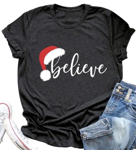DESFSE Merry Christmas Shirts for Women Christmas Short Sleeve Tshirt Xmas Buffalo Plaid Tree Cute Graphic Print Tee Tops — image 1