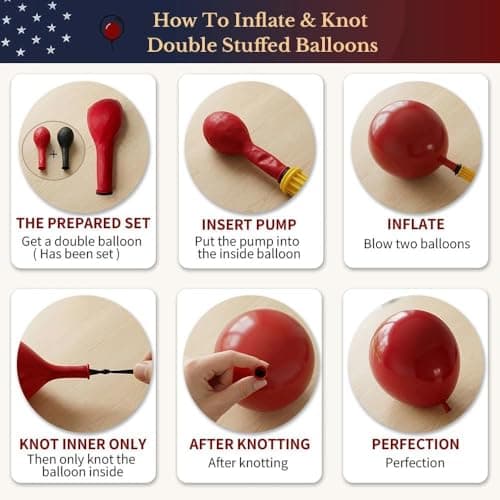 Double Stuffed Red and Blue Balloons, 94Pcs Dark Blue Burgundy Ruby Red Gold Latex Balloon Garland Arch Kit for Graduation,4th of July,Patriotic,Veterans Day,Class of 2026, Birthday Party view 7