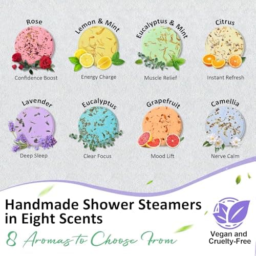 Shower Steamers Aromatherapy Birthday Gifts for Women - 8 Pack Shower Bombs Gift Set, Self Care Home Spa, Boo Basket Stocking Stuffers, Christmas White Elephant Gifts for Adults Mom Wife Teens view 2