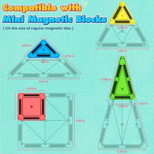 40PCS Mini Magnetic Tiles Toddler Travel Essentials Toys with Case Set, Magnetic Building Blocks Kids Games, Montessori Preschool Education Sensory Toys for 3 4 5 Year Old Boys Girls Birthday Gifts view 2