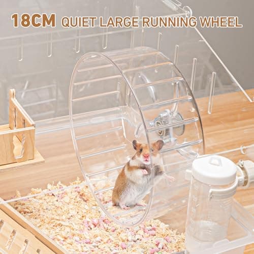 Hamster Cage 8 in 1 with All Accessories, Acrylic Hamster Cages with Full Transparent Viewing, Excellent Ventilation, Castle Habitat, Dwarf Hamster Cage Suitable for Gerbil, Mice, Other Small Animals view 5