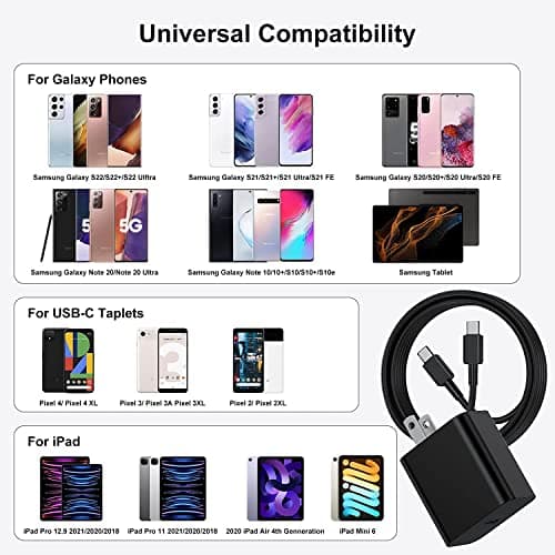 45W Super Fast Charger Type C 10ft,USB C Wall Charging and Long Android Phone Charger Cable Cord for Samsung Galaxy S26 Ultra/S26/S26+/S25 Plus/S25/S24+/S24 Ultra/S24/S23 Ultra/S22 Plus/S21/Note 20 view 5