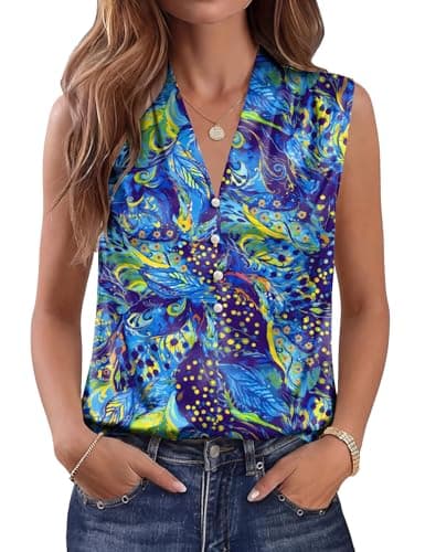 LOMON Silk Satin Tank Tops Womens V Neck Sleeveless Camisole 2026 Basic Shirts Casual Blouses — image 1