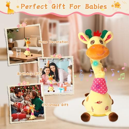 LLUKEME Dancing Giraffe Toy Stuffed Animal Toddlers Gifts for Baby Toys Singing Song Toddlers Toy Repeats What You Say Glowing Musical Toy for Baby Birthday Gift Groovy Giraffe Toy view 2