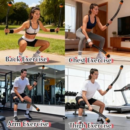 MUYIWEIDEN Weighted Ropeless Battle Ropes,Cordless Workout Ropes for Home Gym, Portable Exercise Rope for Strength Building, HIIT and Low-Impact Aerobic Training for Women&Men (Black+Orange) view 6