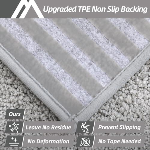 COSY HOMEER Edging Stair Treads Non-Slip Carpet Mat 28inX9in Indoor Stair Runners for Wooden Steps, Edging Stair Rugs for Kids and Dogs, 100% Polyester TPE Backing (15pc, Grey) view 4