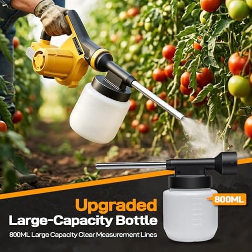 Electric Diatomaceous Earth Duster Compatible with DeWalt 20V/60V Battery (No Battery), Variable Speed, 3-in-1 Garden Dust Applicator/Blower/Vacuum Cleaner with 800mL Capacity view 6