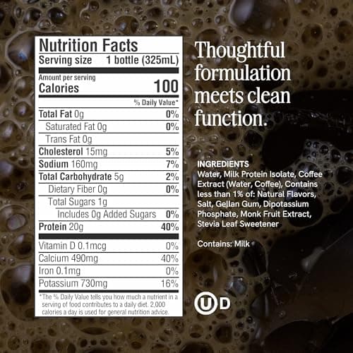 Prés Protein Coffee, Original, High Protein, Cold Brew, 20g Protein, 1g Sugar, 100 Calories, No Added Sugar, Coffee, Protein, Kosher, Soy Free, Nut Free, Non-GMO, Low Carb (12 Pack) view 2