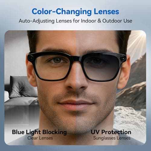 XOOMEER AI Smart Glasses with 8MP Camera, 1080P Video Recording and Photo, Bluetooth 5.4 Audio Calls & Music, AI Voice Assistan, AI Recording, Real Time Translation - for Life, Work and Vlog view 6