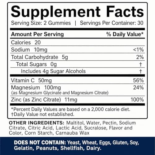 Weliziton Magnesium Glycinate Gummies 100mg -Magnesium Gummies for Adults with Zinc & Vitamin C, Gentle on Stomach, Sleep, Calm & Muscle Support, Sugar-Free Raspberry Flavor, 60 Count (30-Day Supply) view 2