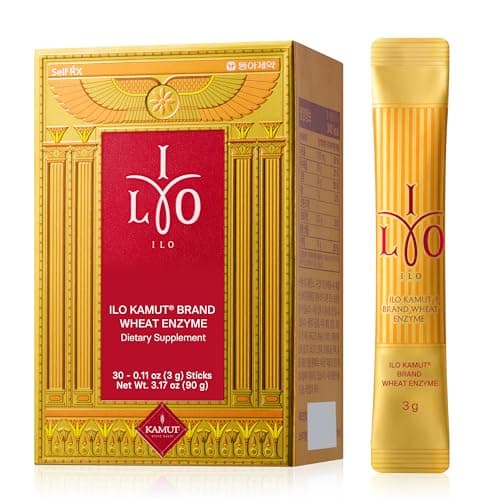 ILO Kamut Enzyme Complex – Digestive Health and Natural Metabolic Activation – Fermented Ancient Grains with Spicy Botanicals, 30 Sticks