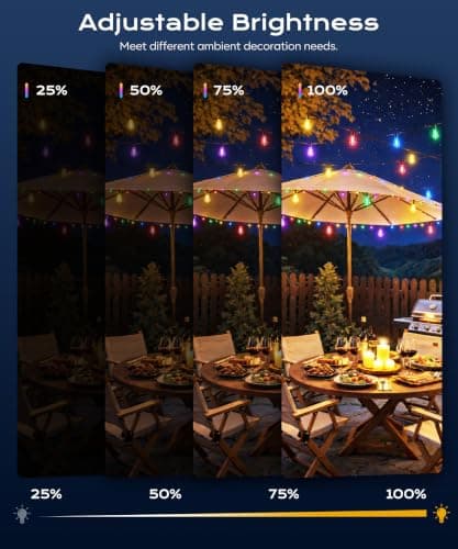 Outdoor String Lights 50FT RGB color changing Patio Lights for Outside view 6
