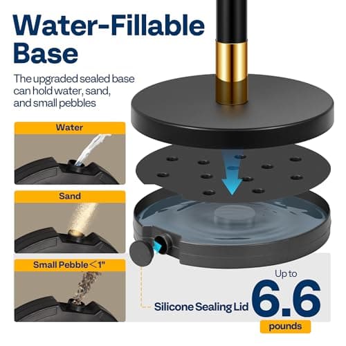 VIVOHOME Stanchions and Velvet Ropes 6PCS, Water-Fillable Base with Iron Post, 5 Feet Velvet Ropes and Posts, Crowd Control Barriers, Red Carpet Runner Poles for Party Supplies view 5