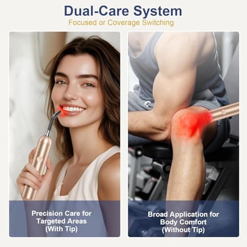 Red Light Therapy and Near Infrared Light Therapy Device, Portable Handheld LED Facial & Body Care Cold Sore Wand with 660nm 810nm 850nm 940nm Wavelengths, for Joints & Muscles Wellness Support view 2