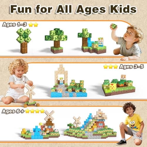 Rurvale Magnetic Blocks 1 Inch - 150PCS, Magnet Building Cubes, Preschool Montessori STEM Learning Sensory Toys for 3+ Year Old Boys Girls Birthday Gift, Toys for Kids Aged 3 4 6 7 8 9 10+ view 6
