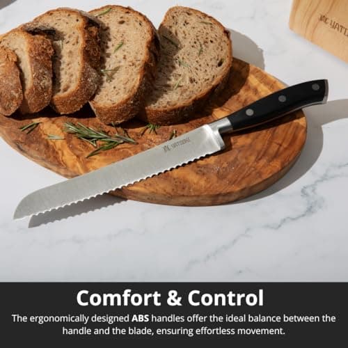 Yatoshi 15 Piece Black Knife Block Set - Pro Kitchen Knife Set Ultra Sharp High Carbon Stainless Steel with Ergonomic Handle view 5