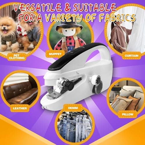 Hand Held Sewing Machines For Adults with 100 Basic Sewing Kit Accessories, Hand Held Sewing Machine for Hemming, Easy To Use USB Rechargeable Heavy Duty Hand Sewing Machines for Beginners, Women view 6