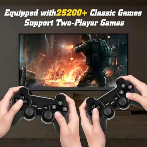 Retro Game Console, Wireless Retro Game Console, Built-in 9 Emulators, 4K HDMI Output, Dual 2.4GHz, Built-in 25200 Games, Plug and Play Video Games, Black view 4