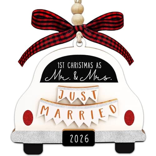 First Christmas Married Ornament 2026, Our First Christmas As Mr and Mrs Christmas Ornament - Bridal Shower Gift, Marriage Gifts, Wedding Gifts for Couples, Gift for Newlyweds — image 1