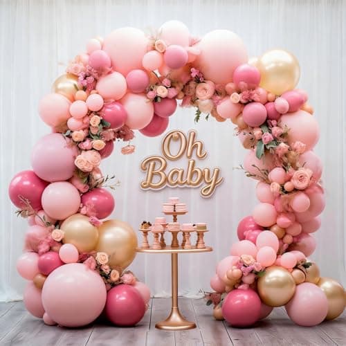 Valentines Day Decorations 155Pcs Rose Red Macaroon Pink Metallic Chrome Gold Latex Balloon Garland Arch Kit for Birthday Anniversary Wedding Romantic Bridal Shower Galentines Day Decor view 6