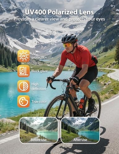 AIRMARS Bluetooth Sunglasses for Men and Women, Built-in Mic & Speakers, Polarized Sport Smart glasses for Running/Cycling, UV Protection, Voice Control (Colorful) view 3