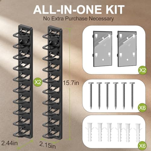 HeQe Hat Organizer for Baseball Caps 2 Pack, Hat Rack for Wall, Hat Storage, Hat Holder with Strong Adhesive and Screws (Black) view 2