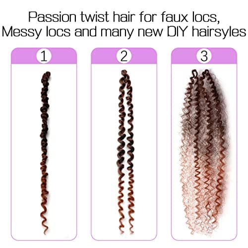 Callia Passion Twist Hair 12 Inch Passion Twist Crochet Hair 9Packs PreLooped Crochet Hair for Black Women PreTwisted Crochet Passion Twist Hair 1B view 6