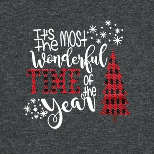 DESFSE Merry Christmas Shirts for Women Christmas Short Sleeve Tshirt Xmas Buffalo Plaid Tree Cute Graphic Print Tee Tops view 2