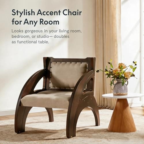 FLEXISPOT 3-in-1 Convertible Chair to Table with 2 Seats,Desk and Chair Set for 2, Upholstered Accent Chair with Solid Wood Frame, Easy Flip Design, Space Saving Furniture for Small Apartments view 6