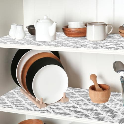 CLENAT Drawer and Shelf Liner for Kitchen Cabinets, Non-Adhesive Strong Grip Thickened Cabinet Liners for Shelves, Non-Slip Mats Shelving Paper Protect Cupboard, Dresser, Pantry | Gray, 11.8" x 10FT view 4