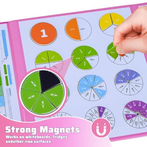 Magnetic Fraction Playbook 164 Pcs Math Manipulatives Toy for Kids view 4