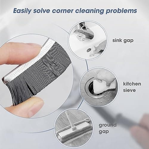 LSLCQW Hard Bristle Crevice Cleaning Brush, Small Cleaning Brushes, Grout Cleaner Brush, Toilet Brush, Scrub Brush for Shower Tile, Skinny Gap Cleaning Tools for Household Use, Bathroom, Kitchen (3) view 3