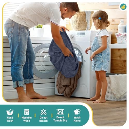 Ruaozz Couch Cushion Covers for Sectional Sofa Stretch Seat Cushion Covers Washable Sofa Slipcovers for L Shaped Soft Furniture Protector Pet Friendly (1 PC Seat or Back Cover, Blue Gray) view 6