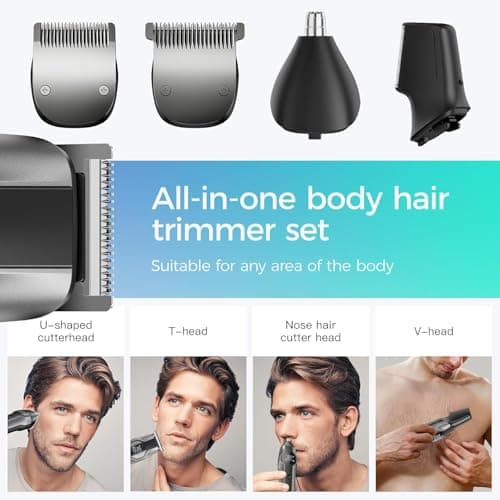 Kensen Manscape Dual Speed Body Hair Trimmer Men, 4-in-1 Beard Trimmer for Men, 210 Mins Usage Time Rechargeable Body Shaver for Hair/Beard/Ball/Groin, Waterproof Male Grooming Kit for Pubic Hair view 2