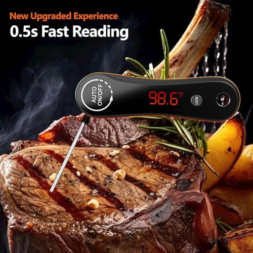 0.5 Sec Instant Read Meat Thermometer Digital, Digital Thermometer, Paysean Thermometer for Grilling, BBQ, Candy, Liquid, Beef, Gifts for Him Dad Men Birthday view 3