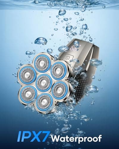 7D Head Shavers for Bald Men, 5-in-1 Magnetic Detachable Head Shaver, IPX7 Waterproof Electric Razor for Wet/Dry Use, Shaving Grooming Kit for Balder, LED Display, Type-C Charge view 6