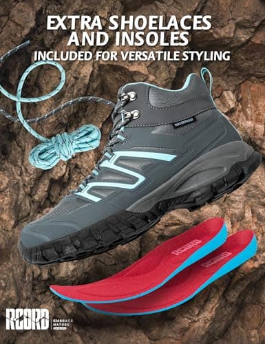 R CORD Hiking Boots Women Waterproof Non-Slip Womens Hiking Boots Ankle Support for Trail Walking Backpacking & Outdoor Adventures All Day view 6
