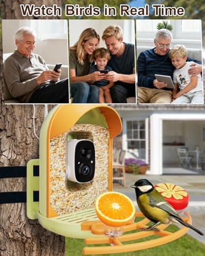 Bird Feeder with Camera, 2K HD Camera Birds Feeder with AI Recognition, Solar Powered Birdfeeder Cam with Night Vision, IP65 Outdoor Backyard Birds Watching, Gift for Bird Lovers – Light Green view 5