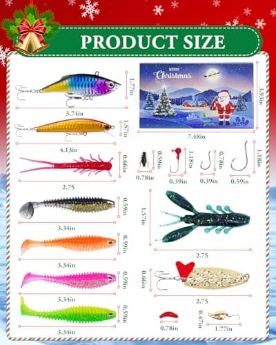 UCEC Fishing Lures Tackle Box with Tackle Included, Fishing Kit with VIBs, Minnows, Frogs, Soft Baits & Hooks, Freshwater Lure Kit for Bass Walleye Trout, Mens Fishing Gifts, Ideal for Father's Day view 6