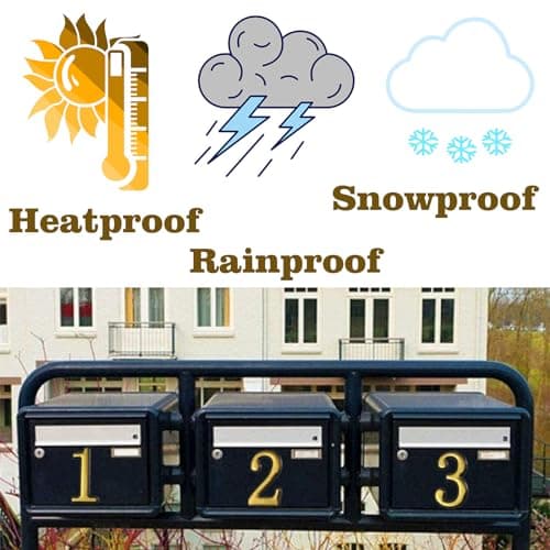 Mailbox Numbers for Outside, MONNCHA House Numbers for Mailbox 3D Self Adhesive Mailbox Numbers 2 Inch Door Address Numbers Stickers for Mailbox, Apartment, House, Trash Bins view 3