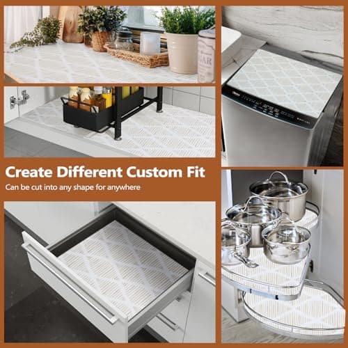 CLENAT Drawer and Shelf Liner for Kitchen Cabinets, 17.5" x 20FT Non-Adhesive Strong Grip Thickened Cabinet Liners for Shelves, Non-Slip Mats Shelving Paper Protect Cupboard, Dresser, Pantry | Beige view 7