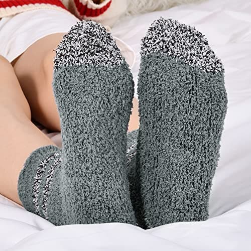 Fuzzy Socks for Women Cozy Fluffy Socks Soft Bed Slipper Sock view 6