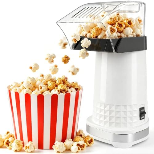 Hot Air Popcorn Popper, 1200W 4.5QT Popcorn Maker, Compact Popcorn Machine | Pops fresh, oil-free popcorn in 2 minutes for movie nights, game nights, kids' snacks, dorm rooms and family fun at home — image 1