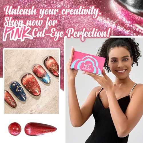 SAGEBIO Cat Eye Gel Nail Polish with Magnet Stick, 15ml Holographic Magnetic Effect Gel, Long-Lasting & Non-Toxic, Ideal for DIY Nail Art 02 view 5