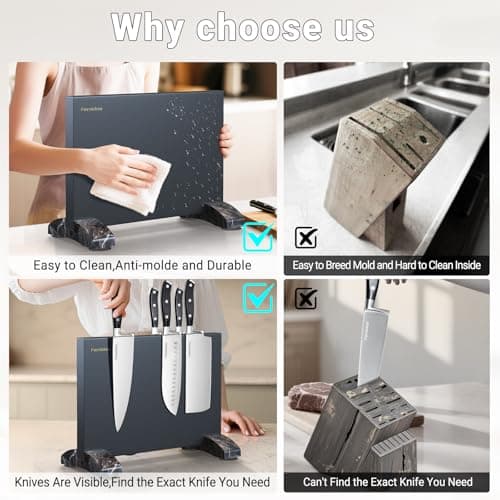 4 Pieces Knife Block Set With Magnetic Knife Block Holder, Ultra-Sharp Japanese Kitchen Knife Set, High-carbon Steel Chef Knife Sets With Full Tang Handle Design view 6
