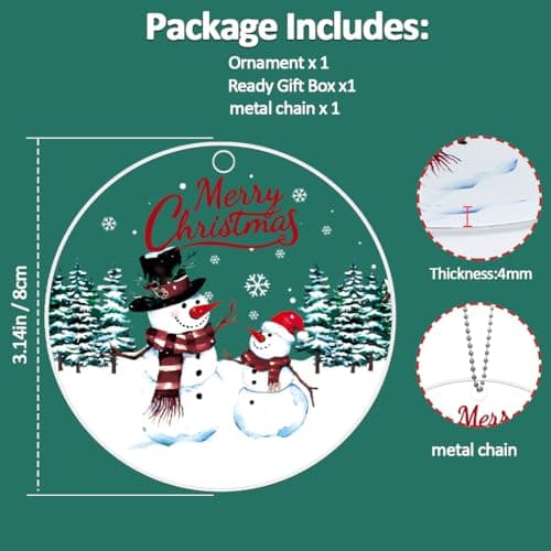 Snowman Christmas Ornaments 2026, Acrylic Snowman Ornament for Christmas Tree, Classic Unique Christmas Ornaments, Decoracion De Navidad, Cute Snowmen Gifts for Women view 2
